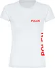 multifanshop Damen T-Shirt - Polen - Brust & Seite, weiß, Produktbild-Vorschau 1