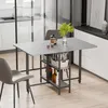 Mondeer Table de cuisine pliante avec 2 étagères et Voir les images du produit 4