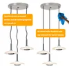 Two images of a pendant light fixture, one showing the wires bent and the other showing them straightened with a cloth. Anteprima dell’immagine prodotto