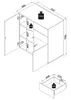 A technical drawing of a sideboard with dimensions and weight limits indicated. Produktbild-Vorschau