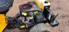 Close-up view of a lawnmower engine and battery. Podgląd zdjęcia produktu