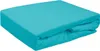 A folded turquoise fitted sheet on a white background. Náhled obrázku produktu