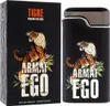 A product shot of a men's fragrance box and bottle, both featuring a tiger graphic and the brand name. Anteprima dell’immagine prodotto