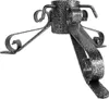 A close-up of a metal Christmas tree stand with a speckled gray and silver finish. Anteprima dell’immagine prodotto