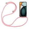 A pink phone case with a lanyard attached to a smartphone. Produktbild-Vorschau