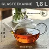Creano Teekanne aus Glas 1,6l, 3-Teilige Glasteekanne mit Produktbild-Vorschau 2