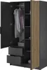 Kleiderschrank Stilo Graphit Grau mit Lamellen – 105 cm, 2 Produktbild-Vorschau 3