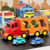 Grosse LKW mit Fahrzeuge Autos Transporter Spielzeug Produktbild-Vorschau 6