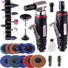 A set of pneumatic grinding tools and accessories arranged on a white background. Produktbild-Vorschau