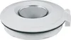 A close-up, slightly angled view of a white lid with a grey circular opening in the center. Produktbild-Vorschau
