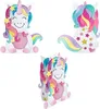 A collage of three images of a craft kit for making a unicorn lantern. Produktbild-Vorschau