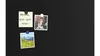 A black board with a sticky note and two photos attached with magnets. Anteprima dell’immagine prodotto