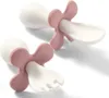 BabyOno Ergonomická sada dětského příboru - bílá, růžová Náhled obrázku produktu 1