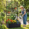 Jardinière COSTWAY avec treillis et espalier, bac à fleurs Voir les images du produit 4