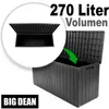 BigDean Gartenbox 270 L mit Rollen aus wetterfestem Produktbild-Vorschau 5