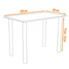 A diagram of a table with dimensions indicated. Produktbild-Vorschau