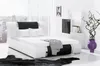 Polsterbett Bett Doppelbett ZENO Kunstleder Weiss- Schwarz Produktbild-Vorschau 1