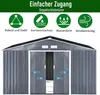 Outsunny Gerätehaus Metall Kohlegrau L340 x B386 x H200 cm Produktbild-Vorschau 5