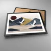 Gerahmtes Poster - Schwarzer Rahmen - Kraniche Berge Sonne Produktbild-Vorschau 3
