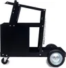 A black metal welding cart with wheels, shown from the side against a white background. Produktbild-Vorschau