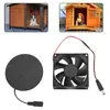 Collage showing dog houses with dogs inside, and a solar panel and fan. Produktbild-Vorschau
