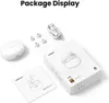 A display of the Ugreen WS200 HiTune T6 ANC headphones and its packaging, including the box, charging case, earbuds, ear tips, and a USB-C cable. Anteprima dell’immagine prodotto