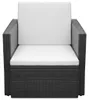 vidaXL Záhradné kreslo s vankúšmi Poly Rattan Black Náhľad obrázku produktu 1
