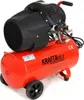 A red air compressor with a black motor housing, shown from a three-quarter side view on a white background. Produktbild-Vorschau
