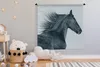 MuchoWow® Wandteppich Wandbehang Pferd - Friese - Wind Produktbild-Vorschau 3