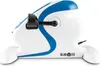 A white and blue Klarfit Cycloony Beintrainer (leg trainer) is shown from a side angle on a white background. Produktbild-Vorschau