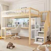 A loft bed with a desk and shelves underneath, set up in a child's or teenager's room. Náhled obrázku produktu