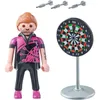 A Playmobil dart player figure with a dartboard and three darts. Produktbild-Vorschau