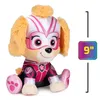 A plush toy of the character Skye from Paw Patrol, dressed in a superhero costume, is sitting on a white background. A size indicator shows '9"'. Anteprima dell’immagine prodotto