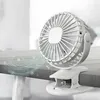Stolný ventilátor s LED klipom biely osvetlený usb Náhľad obrázku produktu 5