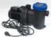 A black pool pump with a blue lid on a white background. Produktbild-Vorschau
