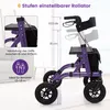 Déambulateur pliable et léger avec siège, aluminium, Voir les images du produit 5