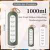 Trinkflasche Glas mit Zeitmarkierungen 1 Liter Produktbild-Vorschau 6