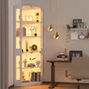 VOWNER Eckregal mit Glastüren, 205cm Beleuchtete Vitrine Produktbild-Vorschau 1