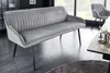 riess-ambiente Sitzbank TURIN 160cm silbergrau Samt schwarz Produktbild-Vorschau 2