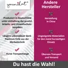 A marketing image comparing 'younikat' products with 'other manufacturers'. It lists benefits of 'younikat' on the left with checkmarks and drawbacks of 'other manufacturers' on the right with 'X' marks. Produktbild-Vorschau