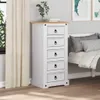 vidaXL Nachttisch Corona Weiß 53 x 39 x 103 cm Massives Produktbild-Vorschau 4