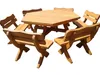 Gartenmöbel-Set AR-12 aus Holz – Tisch + 6 Bänke Produktbild-Vorschau 4