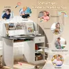 Kinderschreibtisch aus Holz mit Regalen und Tastaturablage Produktbild-Vorschau 4
