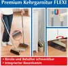 A collage of images showcasing a broom and dustpan set, with close-ups of its features and a person using it. Náhľad obrázku produktu