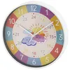 Kinder Wanduhr Sonne&Wolken Ø25x4cm Kunststoff Glas bunt Produktbild-Vorschau 1