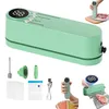 A collage of a portable vacuum sealer and its accessories. Produktbild-Vorschau