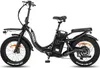 A black electric bicycle with fat tires is shown against a white background. Produktbild-Vorschau