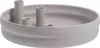 A light gray, round candle holder with four cylindrical openings for candles. Produktbild-Vorschau