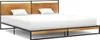 A bed frame with a headboard and mattress, shown from a three-quarter angle against a white background. Náhled obrázku produktu