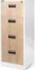 A four-drawer filing cabinet with a white frame and wood-effect drawer fronts. Anteprima dell’immagine prodotto